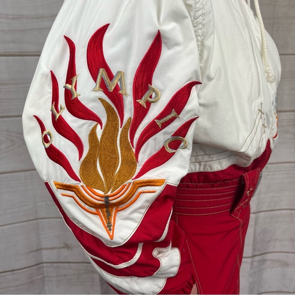 Vintage 90’s Bogner ‘Olympic Spirit’ Embroidered One-Piece Ski Suit Red Sz 8 - Picture 6 of 16